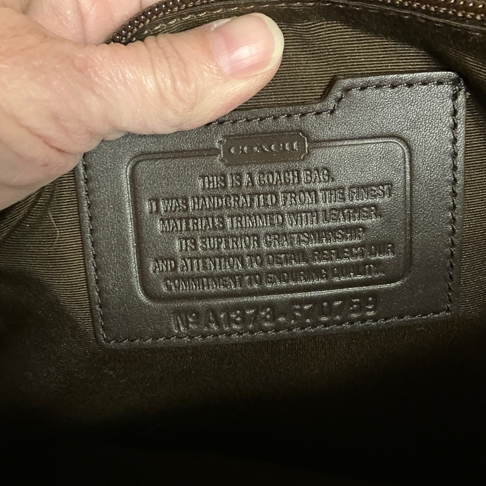 COACH. BROWN AND TAN BUSINESS CANVAS BRIEFCASE WITH LEATHER TRIM. AUTHENTIC. EUC - Picture 7 of 16